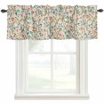 thumbnail image 4 of Kitchen Valances for Window, Retro Style Farm Leaves Light Filtering Rod Pocket Valance Curtain, Country Leaf on Linen Short Curtains Window Topper for Bedroom Bathroom Living Room 54x18in, 4 of 9