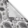 thumbnail image 3 of Ambesonne Paisley Kitchen Curtains, Oriental Florets Leaf, 55"x45", Grey and White, 3 of 3