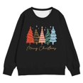 thumbnail image 3 of Boys Sweatshirts Kids Christmas Print Crew Neck Sweatshirt Long Sleeve Pullover Hoodless Top Black 4-5 Years, 3 of 4