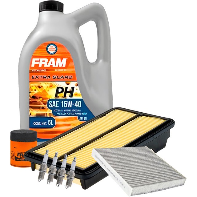 Kit De Afinación Con Aceite 15W40 Mineral, Bujías Platino, Filtro De Aire, Filtro De Aceite Y Filtro De Cabina 8 Piezas Compatible con Honda Civic L4 2.0L DE 2006 A 2011