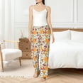 thumbnail image 4 of Salouo Hearts And Autumn Leaves Print Women's Pajama Pants Casual Loose Sweatpants PJs Flowy Pants Drawstring Palazzo for Women Wide Leg Pants Lounge Pajama -Large, 4 of 8