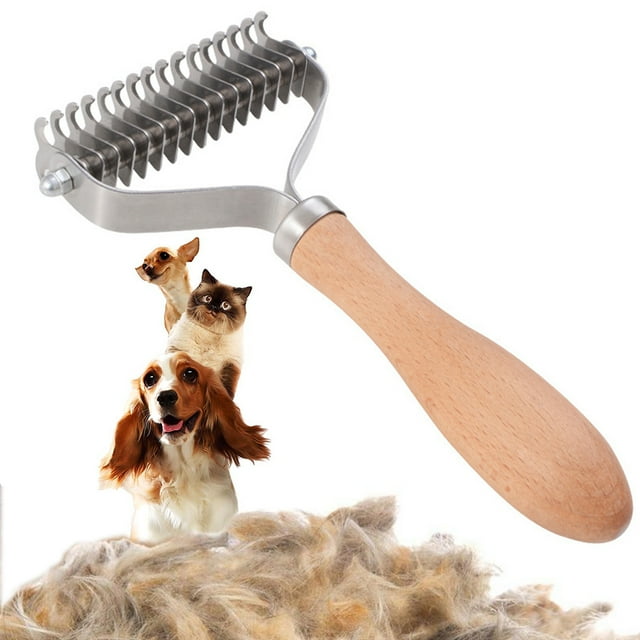 Brosse de Toilettage pour Chien en Acier Inoxydable à Deux Côtés