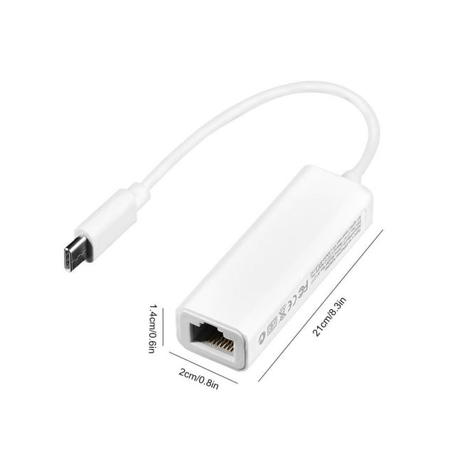 Qiilu Adaptateur Réseau Ethernet LAN 100 Mbps Type-C vers RJ45, Convertisseur pour MacBook, Adaptateur Réseau pour MacBook, Convertisseur Type-C vers RJ45