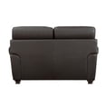 thumbnail image 3 of 63 Inch Loveseat, Dark Brown Top Grain and Faux Leather, Solid Wood, 3 of 7