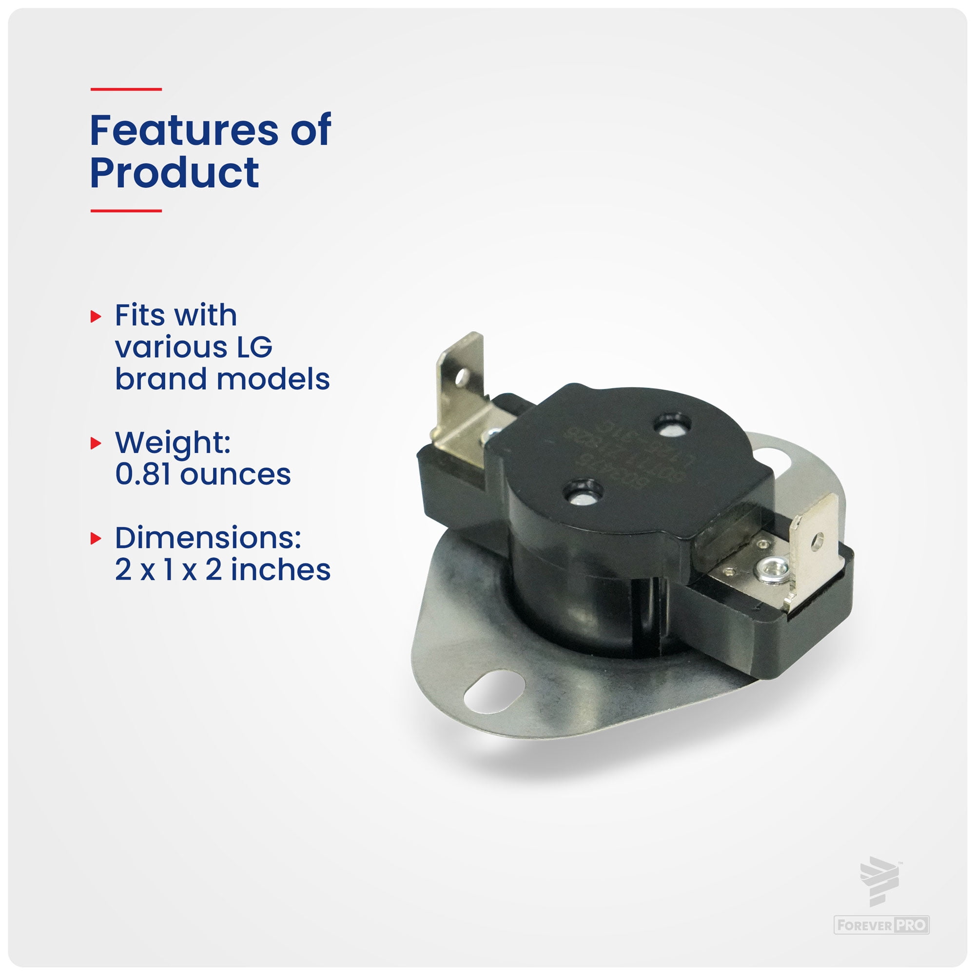 ForeverPRO 6931EL3001E Thermostat Assembly for LG Dryer 6931EL3001B 6931EL3001C