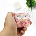 thumbnail image 5 of YOMPLOW Apple Pink Rose Earbud Case with Keychain, Flower Pink, 5 of 7