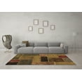thumbnail image 3 of Ahgly Company Indoor Square Patchwork Brown Transitional Area Rugs, 6' Square, 3 of 4