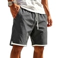 thumbnail image 2 of LEKWK Athletic Shorts for Men Elastic Waist Drawstring Workout Short with Contrast Trim Lightweight Quick Dry Gym Activewear with Pockets Dark Gray XL, 2 of 4