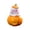A006- Style F, variant on Halloween Mini Figurine, Cute White Bear with Pumpkin, 1 Piece Miniature, Resin Decorative Accessory for Halloween Micro Landscape DIY Blind Bag Party Desktop Fairy Garden Decoration