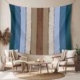 thumbnail image 2 of Blue Brown Small Tapestry for Bedroom Wall Hanging Tapestry,Farmhouse Wood Grain Vintage Vertical Striped Ceiling Backdrop Tapestries Poster Blanket Wall Decor for Teens Room Living Room 23" x 28", 2 of 8