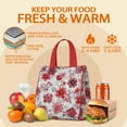 thumbnail image 5 of Pioneer Flower Floral Print Pattern Insulated Lunch Bag for Women & Adults,Large Portable Soft Cooler Lunch Bag,Thermal Food Storage Tote with Pearl Cotton,8.66L,8.75x5.75x9.5 Inch, 5 of 6