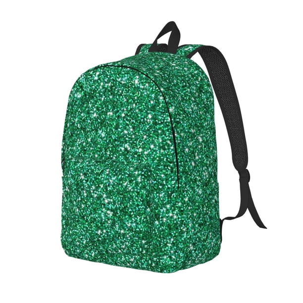 Fotbe Green Glitter Mochila de Lona con Estampado, Mochila Duradera, Mochila Versátil de Alta Calidad, Mochila Compacta Vintage-Medium