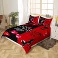 thumbnail image 2 of Yibo Red Black White Creative Valentine Day Duvet Cover - Premium Polyester Duvet Cover with Zipper Closure, 3 Piece Set, Includes 1 Duvet Cover and 2 Pillow Cases, No Comforter, 2 of 6