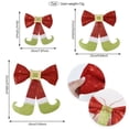 thumbnail image 4 of 3 Pcs Christmas Ornaments Hanging Elf Legs Bows Hanging Ornament Winter Decorations for Xmas Tree Window Front Door Garland Indoor Outdoor Holiday Decor, 4 of 4