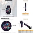 thumbnail image 6 of Uorisanigo Inked Turtle Print Car Seat Covers Front & Rear Full Set with Seat Belt Shoulder Pad/Steering Wheel Wrap/Gear Shift Handbrake Covers/Cup Coasters/Armrest Cover/Headrest/Keyring,18 Packs, 6 of 7
