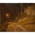 thumbnail image 2 of Erik Werenskiold 17x15 Gold Ornate Wood Frame and Double Matted Museum Art Print Titled - Lamp Light (1900), 2 of 4