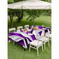 thumbnail image 3 of Outdoor Tablecloth with Umbrella Hole and Zipper, Purple White Moire Rectangle Table Cloth 60x84 Inch Waterproof Tablecloth, Modern Abstract Art Picnic Table Cover for Patio Camping, 3 of 7