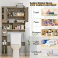 thumbnail image 4 of Over The Toilet Storage Cabinet, Farmhouse Storage Cabinet Over Toilet with 2 Barn Door & Toilet Paper Holder Stand，Home Space-Saving Toilet Rack, for Bathroom, Restroom, Laundry,Grey Oak, 4 of 13