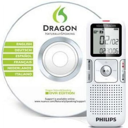 Philips Voice Tracer 2GB Digital Voice Recorder with LCD Display, White, LFH0625