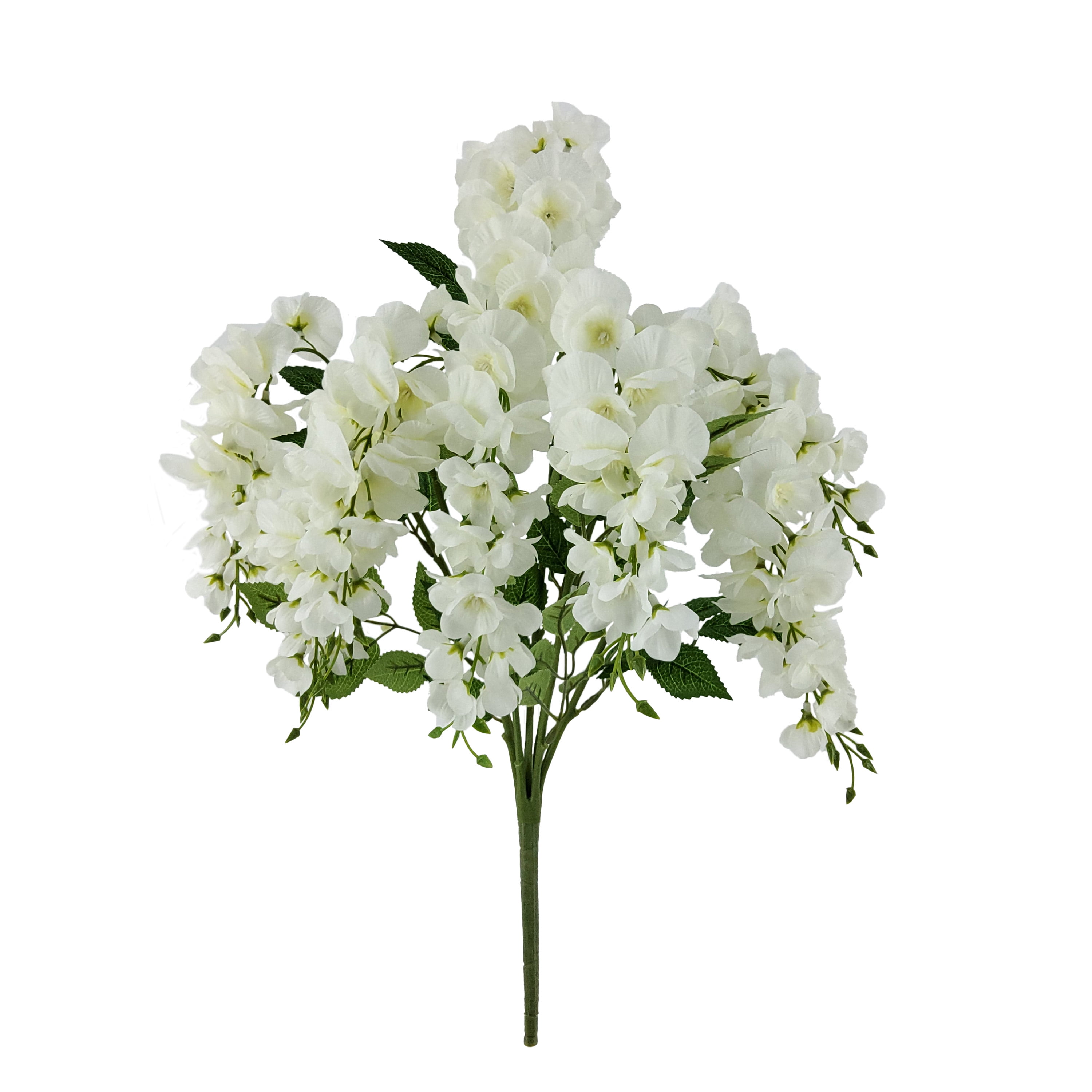 (2 pack) Mainstays 20 inch Artificial Flower, Wisteria Bouquet, White Color. Indoor Use.
