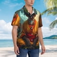 thumbnail image 2 of Lsque Moonlit Hairless Cat Monk pattern Hawaiian Shirt for Men, Unisex Summer Beach Casual Short Sleeve Button Down Shirts-XX-Large, 2 of 9