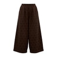 thumbnail image 4 of Womens Pants Summer Boho Polka Dot Print Trousers Fashion Loose Casual Long Womens Pants Brown XXL, 4 of 4