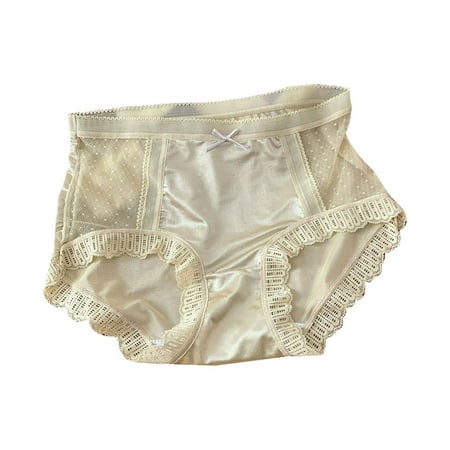 

Underwear For Women Plus Size Panty Comfortable Breathable Lace Mesh Hollowed Out Light Pure Cotton Mid Waist Panty Panties 6 Pack