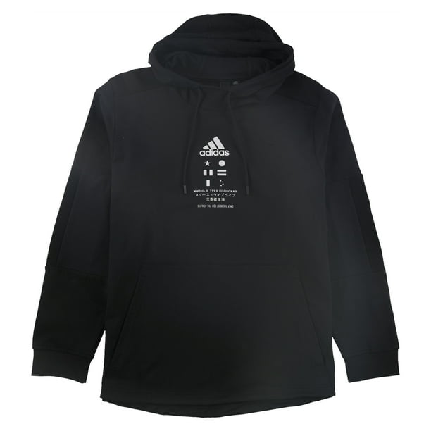 adidas Climawarm Sudadera con capucha para hombre color negro grande Adidas Sudadera Walmart en linea