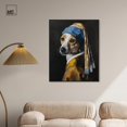 thumbnail image 3 of Dog with the Pearl Earring Canvas Cute Animal Art by Art Remedy, Black Frame, 30" x 36", 3 of 7