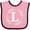 Pink and Black, variant on Inktastic Monogram Letter L Rose Floral Wreath Gift Girls Baby Bib