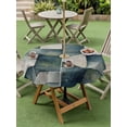 thumbnail image 5 of Outdoor Tablecloth with Umbrella Hole Zipper Geometric Abstract Modern Round Tablecloth 54" Waterproof Outside Table Cloth Teal White Wall Art Patio Table Cover Tablecloths for Picnic Party, 5 of 8