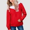 thumbnail image 4 of KPOPLK Toddler Girls Crewneck Sweatshirts, 33 Pack Kids Graphic Long Sleeve Shirts Pullover Cotton Tops(14-15 Years,Red), 4 of 6