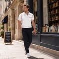 thumbnail image 2 of AZoiNM Men's Premium Heavyweight Short Sleeve Polo T-Shirt with Pocket, 2 of 12