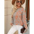 thumbnail image 6 of Women Long Sleeve Sweater Fall Casual Crew Neck Knit Tops Leopard Print Cute Loose Pullover Jumper  M, 6 of 8