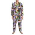 thumbnail image 3 of Yiaed German Shepherd Dog Print Men’s Pajamas Set - Long Sleeve Button Down Sleep Shirt and Pajama Bottoms Sleepwear Set Mens Pjs Sets Men's Pajama Bottoms-Large, 3 of 7