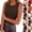 16# Brown, variant on Tank Tops for Women Solid Color Ribbed Crewneck Slim fit Shell Trim Summer Casual Going Out Shirts Sleeveless Red XL