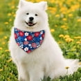 thumbnail image 2 of 4th of July Dog Bandana Reversible 2 Pack Small, Red White and Blue Floral Patriotic Dog Bandanas Set Adjustable Triangle Holiday Scarves for Memorial Day Small Medium Dogs, 2 of 6