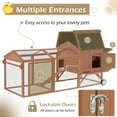 thumbnail image 4 of YODOLLA 95" Large Wooden Chicken Coop with Wheels for 6 8 chicken with Run Natural wood, 4 of 10