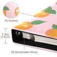 thumbnail image 3 of FORMRS 3 Ring Photo Album 4"x6" Self Adhesive Large Capacity PU Leather Cover, Cute Oranges, 3 of 8