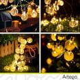 thumbnail image 2 of Luces de navidad solares 100 led esferas bola cristal copo de nieve snowflake style Artego  8 modos de uso para exteriores Guirnalda de luces Cálida, 2 of 8