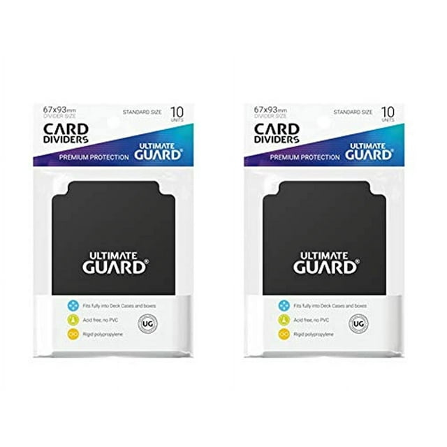 2 Packs Ultimate Guard Séparateurs de Cartes Noirs (10) Taille Standard Pack Individuel