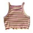 thumbnail image 2 of Girls Cute Tank Tops 6M-6Y Sleeveless Crewneck Cami Top 2025 Toddlers Kids Trendy Stripe Printed Stretchy Pullover Tees Shirts, 2 of 4