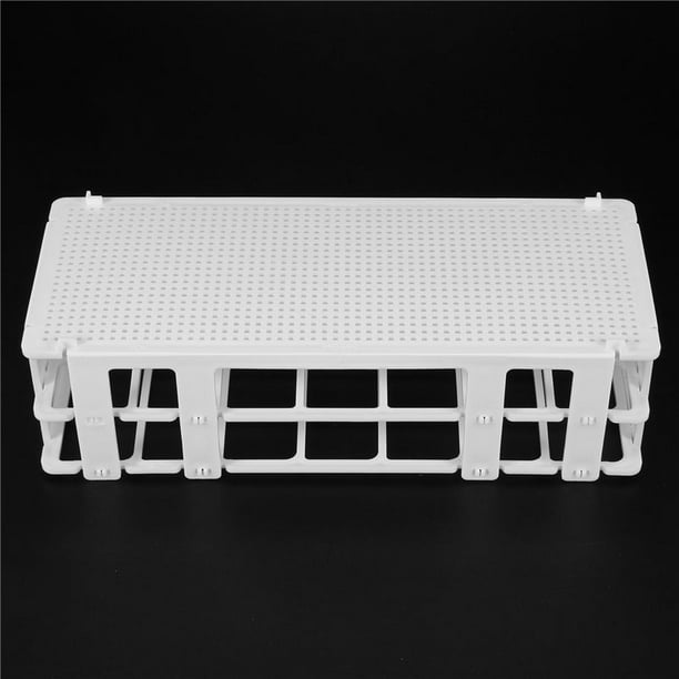 12 Paquetes Estante de Tubo de Ensayo Plástico, Soporte de Estante de Tubos de Ensayo de Laboratorio de 21 Agujeros para Tubos de Ensayo de 30 mm, Blanco, Desmontable (21 Agujeros)