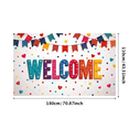 thumbnail image 1 of Welcome Party Banner Colorful Hearts Stars Backdrop Background Decorations Home Event Photography Props Party Supplies, 1 of 4