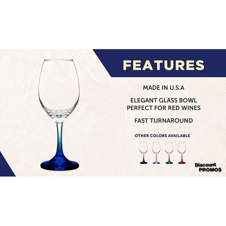 Red Wine Glasses Blue Stemmed Colored Wine Glasses Set Wine