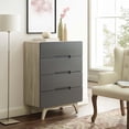 thumbnail image 2 of Modern Contemporary Urban Design Bedroom Living Room Dresser Drawer Chest Stand, Wood, Grey Gray Natural, 2 of 6