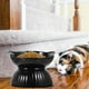 thumbnail image 1 of Comedero elevado para gatos, ajustable, blanco y negro, desmontable, inclinable, de pie, para vómitos, de cerámica, para gatos y perros pequeños, artículos esenciales para mascotas, 1 of 3