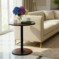thumbnail image 6 of PinkSheep Small Round Side Table End Table Accent Table Dining Table Drink Table for Living Room Bedroom Small Spaces, Walnut, 6 of 7