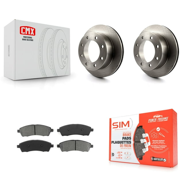 Transit Auto Rear Disc Brake Rotors and Semi-Metallic Pads Kit for Car Ford F-350 Super Duty F-250 Excursion K8S-101596