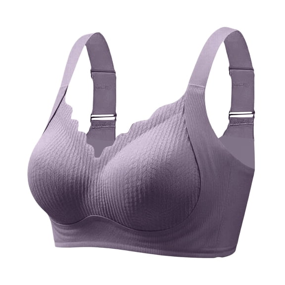 MVRLSH Jelly Bras For Women Womens Plus Size No Underwire Bra Thin Breathable Beauty Back Lightweight Soft Support Purple M-3Xl